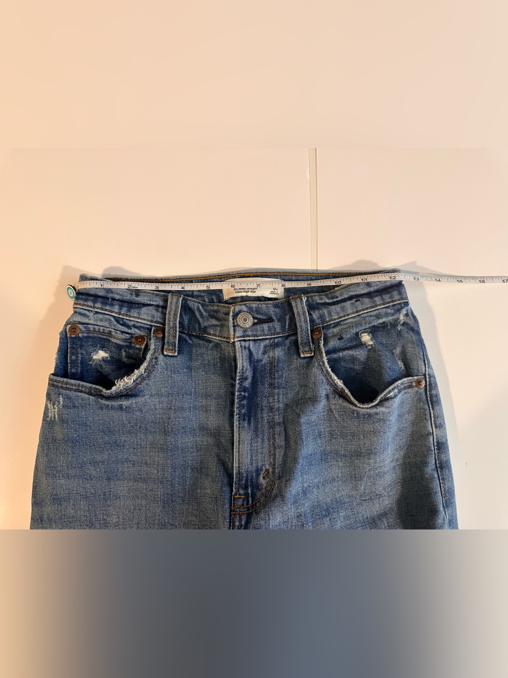 Abercrombie curve love ankle straight ultra high rise ripped jeans 25 - Picture 7 of 11